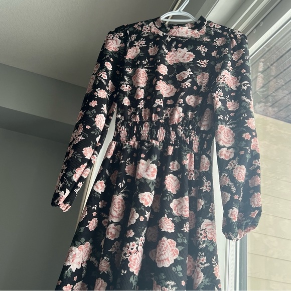 NWOT River Island floral shirred mini dress, Black,Small, printed, summer,spring - Picture 7 of 12